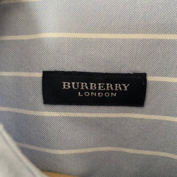 BURBERRY LONDON Shirt Mens Blue Striped Button Down Long Sleeve Size XL 5 - Picture 2 of 6